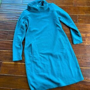 Teal turtleneck butterfleece dress